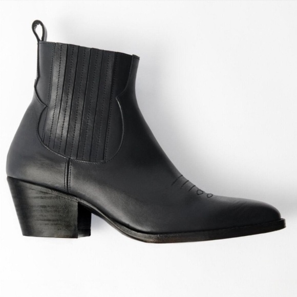 Maje Farwest Leather Cowboy Western Boots - Picture 4 of 9